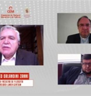 Desde la izquierda: Mtro. Amedeo Orlandini, P. Eduardo Corral, Dr. Eduardo González Di Piero